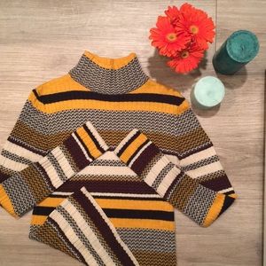 Quirky Striped Turtle Neck